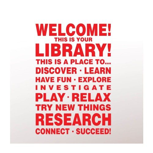 Library! A Place To... Vinyl Lettering (Regular)