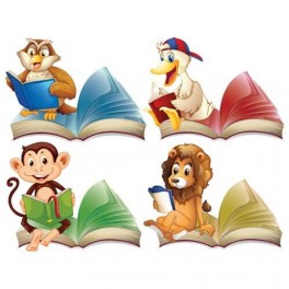 Reading Animals Vinyl Stickers Pack of 4