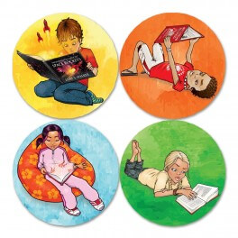 Reading Kids Set 1 Wall Graphics (4 Pack)